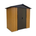 Abri de jardin métal aspect bois et marron 5,97m² + kit d'ancrage inclus - YARDMASTER