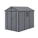 Abri de jardin en résine gris 5,32m² + kit de fondation - JOBU