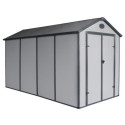 Abri de jardin en résine gris 6,99m² + kit de fondation - JOBU