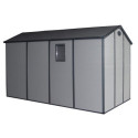 Abri de jardin en résine gris 6,99m² + kit de fondation - JOBU
