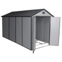 Abri de jardin en résine gris 6,99m² + kit de fondation - JOBU