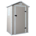 Petit abri de jardin en résine beige 1,34m² + kit de fondation - JOBU