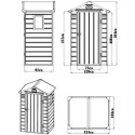 Petit abri de jardin en résine beige 1,34m² + kit de fondation - JOBU