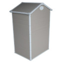 Petit abri de jardin en résine beige 1,34m² + kit de fondation - JOBU