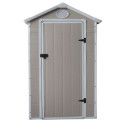 Petit abri de jardin en résine beige 1,34m² + kit de fondation - JOBU