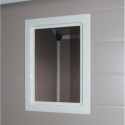 Petit abri de jardin en résine beige 1,34m² + kit de fondation - JOBU