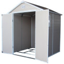 Abri de jardin en résine beige 3,65m² + kit de fondation - JOBU