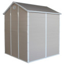 Abri de jardin en résine beige 3,65m² + kit de fondation - JOBU