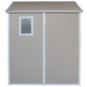 Abri de jardin en résine beige 3,65m² + kit de fondation - JOBU