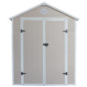 Abri de jardin en résine beige 3,65m² + kit de fondation - JOBU