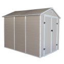 Abri de jardin en résine beige 5,32m² + kit de fondation - JOBU