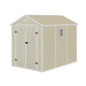 Abri de jardin en résine beige 5,32m² + kit de fondation - JOBU