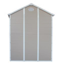 Abri de jardin en résine beige 6,99m² + kit de fondation - JOBU