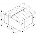 Abri de jardin métal 10,85m² FIRST anthracite + kit d'ancrage X-METAL