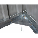 Abri de jardin métal 10,85m² FIRST anthracite + kit d'ancrage X-METAL