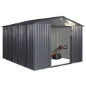 Abri de jardin métal 8,84m² FIRST anthracite + kit d'ancrage X-METAL