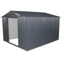 Abri de jardin métal 8,84m² FIRST anthracite + kit d'ancrage X-METAL