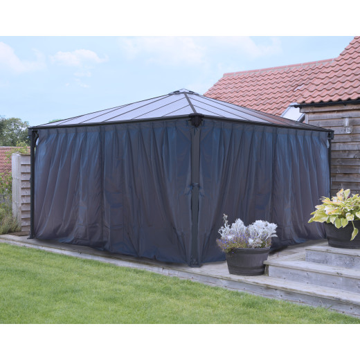 Rideaux en polyester gris pour pergola  et Martinique™ 5000 et Milano™ 4300 - Palram