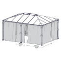 Rideaux en polyester gris pour pergola  et Martinique™ 5000 et Milano™ 4300 - Palram