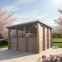Pool house en bois thermo traité 12,31m² BLUETERM - équipé - HABRITA