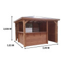 Pool house en bois thermo traité 12,31m² BLUETERM - équipé - HABRITA