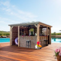Pool house en bois thermo traité 12,31m² BLUETERM - équipé - HABRITA