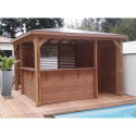 Pool house en bois thermo traité 12,31m² BLUETERM - équipé - HABRITA