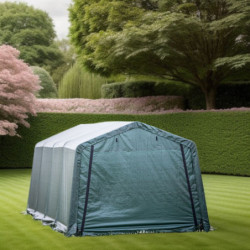 Abri de jardin en toile renforcée verte toit 2 pentes 18,60m² HABRITA