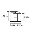 Serre adossée 0,9m² alu laqué vert et verre horticole Altan 2 Halls