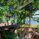 Serre de jardin sur muret 13m² anthracite en verre trempé Premium - Juliana