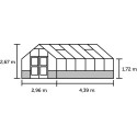 Serre de jardin sur muret 13m² anthracite en verre trempé Premium - Juliana