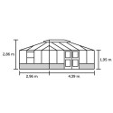 Serre de jardin sur muret 13m² anthracite en verre trempé Grand Oase - Juliana