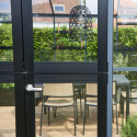 Serre de jardin sur muret 13m² anthracite en verre trempé Grand Oase - Juliana