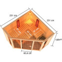 Sauna d'angle multifonctionnel ASTA 4 à 5 places 68mm KARIBU