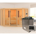 Sauna d'angle multifonctionnel ASTA 4 à 5 places 68mm KARIBU