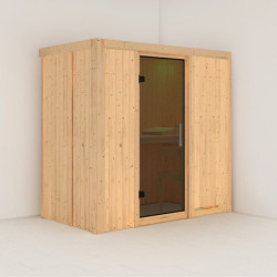 Sauna traditionnel VARIADO 2 à 3 places 68mm sans couronne - avec porte moderne KARIBU