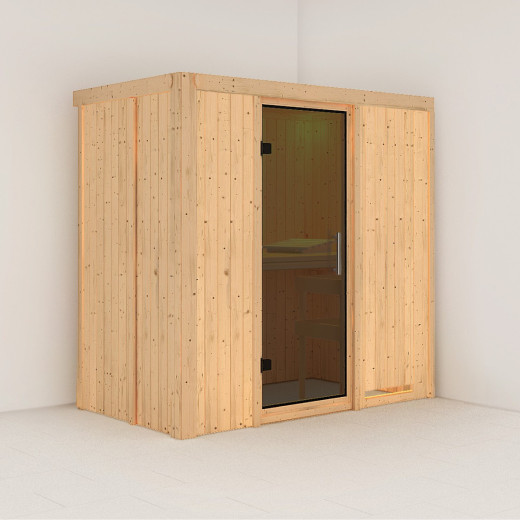 Sauna traditionnel VARIADO 2 à 3 places 68mm sans couronne - avec porte moderne KARIBU