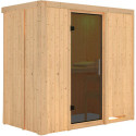 Sauna traditionnel VARIADO 2 à 3 places 68mm sans couronne - avec porte moderne KARIBU