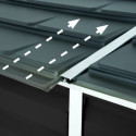 Abri en polycarbonate 2,06m² monopente Skylight Midnight Grey - Palram
