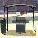 Carport barbecue en acier gris - Habrita