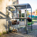 Carport barbecue en acier gris - Habrita