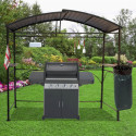 Carport barbecue autoportant 3,94m² double toit en acier galvanisé - Habrita