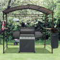 Carport barbecue autoportant 3,94m² double toit en acier galvanisé - Habrita