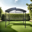 Carport barbecue autoportant 3,94m² double toit en acier galvanisé - Habrita