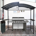 Carport barbecue autoportant 3,94m² double toit en acier galvanisé - Habrita