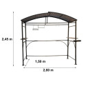 Carport barbecue autoportant 3,94m² double toit en acier galvanisé - Habrita