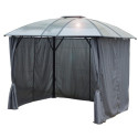 Gloriette aluminium anthracite 10,80m² avec rideaux HABRITA