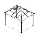Gloriette aluminium anthracite 10,80m² avec rideaux HABRITA