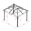 Gloriette aluminium anthracite 10,80m² avec rideaux HABRITA