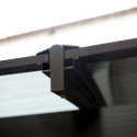 Gloriette aluminium anthracite 10,80m² avec rideaux HABRITA